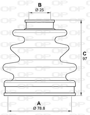 OPEN PARTS gofruotoji membrana, kardaninis velenas SJK7070.00